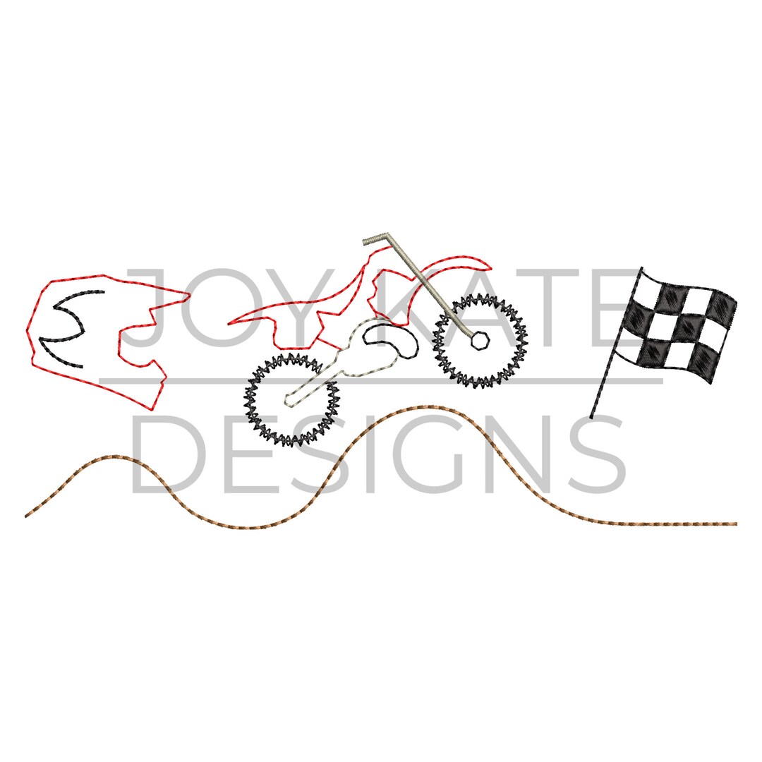 Dirt Bike Vintage Trio Embroidery Design - Etsy