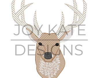 Deer Face Sketch Embroidery Design