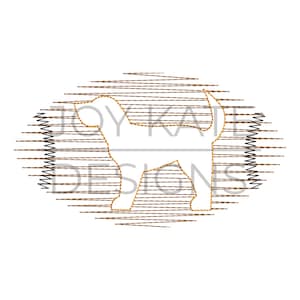 Football and Hound Dog Scribble Stitch Embroidery Design