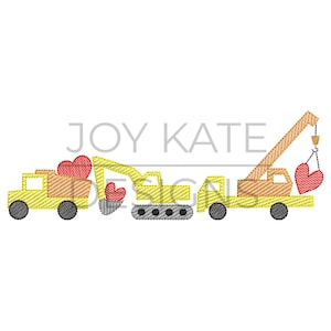 Valentine’s Day Construction Trio Sketch Embroidery Design