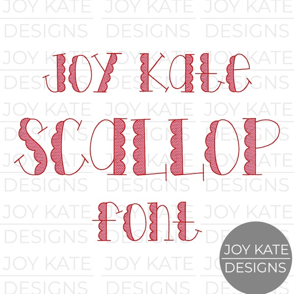 Sketch Fill Joy Kate Scallop Bean Stitch Embroidery Font