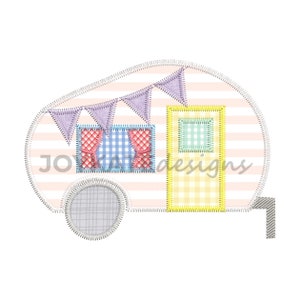 Camper Zigzag Stitch Applique Embroidery Design