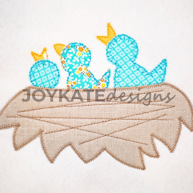 Baby Bird Nest Vintage Applique Embroidery Design Blanket Etsy