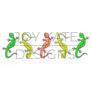 Ligne de conception de broderie de lézards