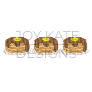 Pancakes Trio Sketch Embroidery Design