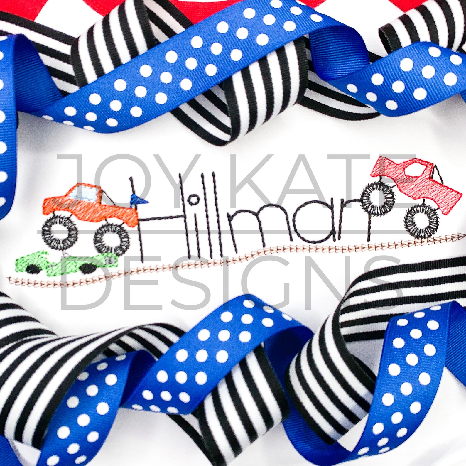 Build Your Own Monster Truck Set Embroidery Design Etsy