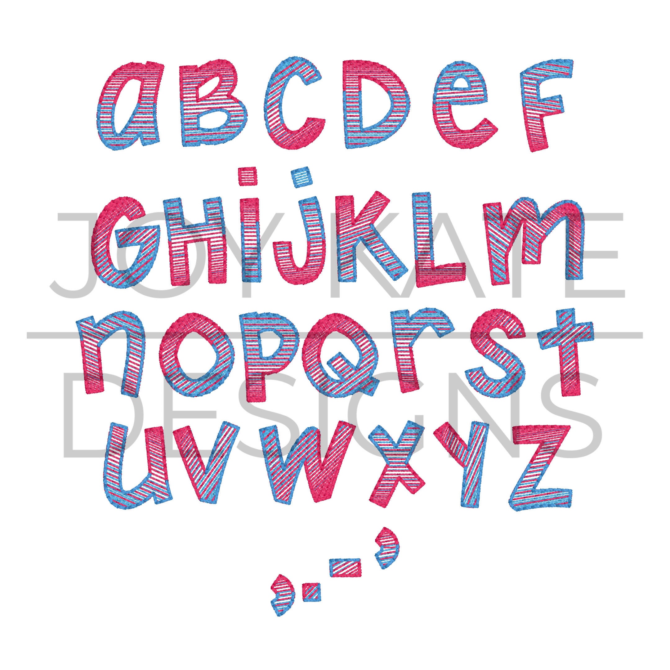 Jacob Multi-color Sketch Embroidery Font | Etsy