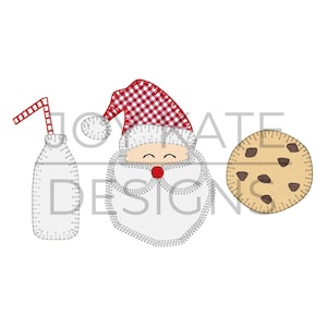 Santa Milk and Cookies Trio Applique Ontwerp