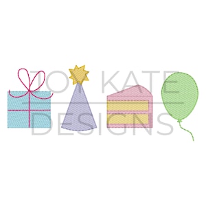 Birthday Sketch Embroidery Design