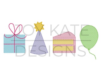 Birthday Sketch Embroidery Design