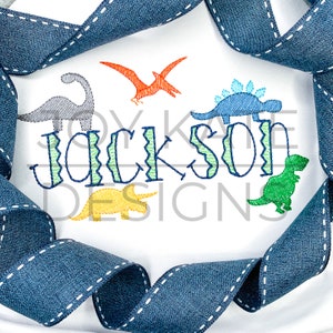 Sketch Dinosaur Bean Stitch Embroidery Font - Etsy