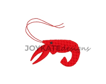 Desenho de bordado de lagosta com mini ponto de preenchimento