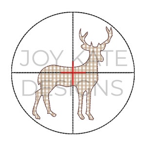 Hunting Deer in Scope Applique Design