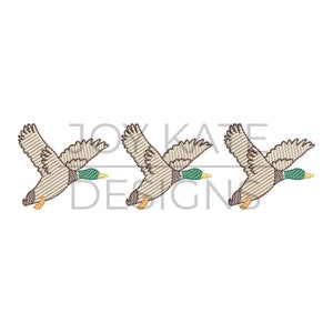 Mallard Duck Trio Sketch Embroidery Design