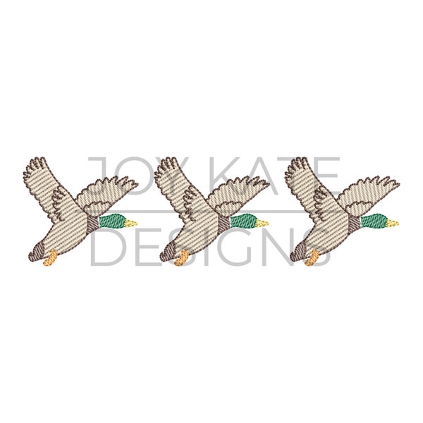 Mallard Duck Trio Sketch Embroidery Design