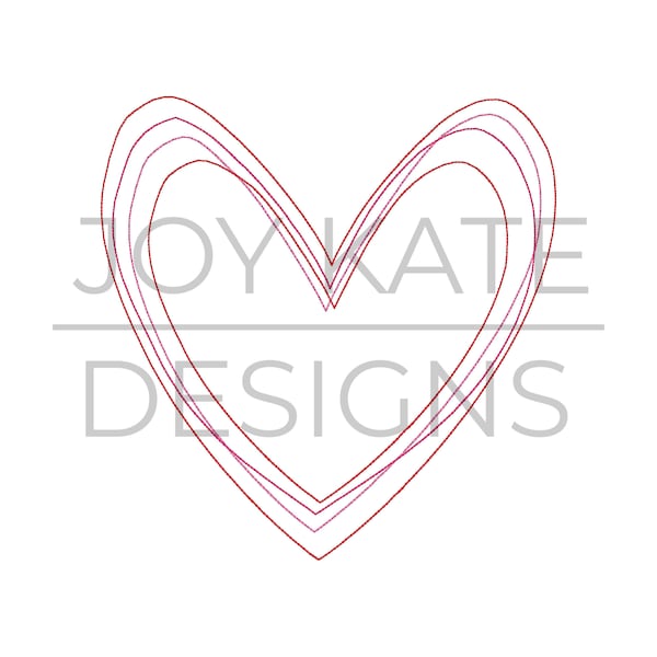 Heart Vintage Scribble Stitch Embroidery Design