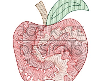 Apple Tie Dye Sketch Embroidery Design