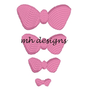 Mini satin bow embroidery design, 4 sizes, Bow embroidery file, Bow design, Simple stitch bow, Simple bow