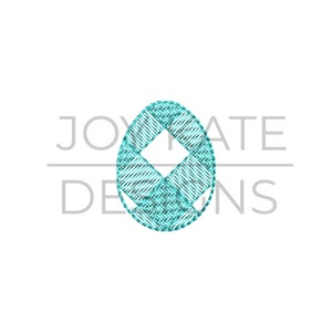 Mini Gingham Easter Egg Sketch Embroidery Design
