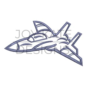 Fighter Jet Satin Outline Ricamo Design