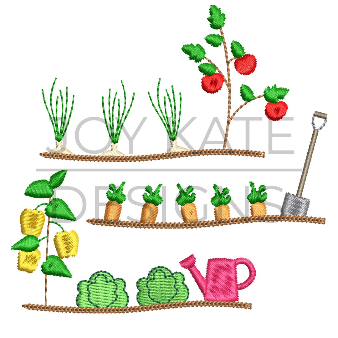 Vegetable Garden Rows Embroidery Design - Etsy Denmark