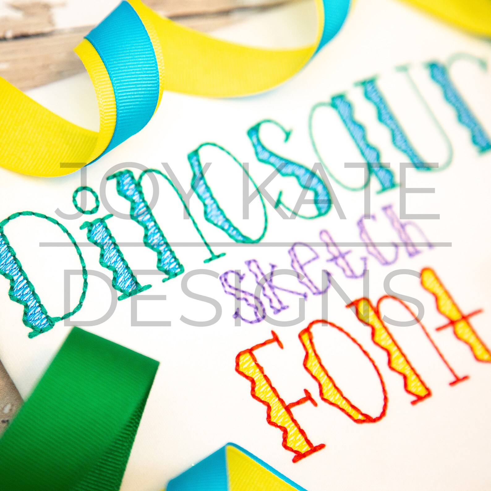 Sketch Dinosaur Bean Stitch Embroidery Font - Etsy