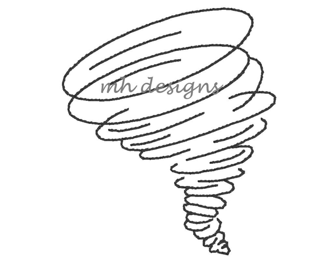 Vintage Stitch Tornado Embroidery Design, Whirlwind Embroidery File ...