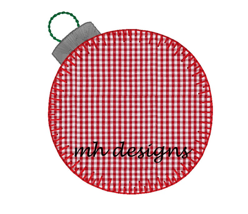 Christmas Ornament Applique Embroidery Design 3 Sizes Etsy