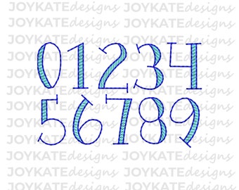 The Sketch Fill Benjamin Number Set Bean Stitch Embroidery Font