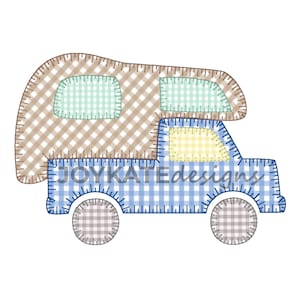 Truck Camper Applique Embroidery Design