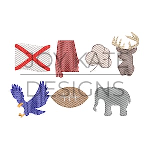 Build Your Own Alabama Mini Embroidery Designs
