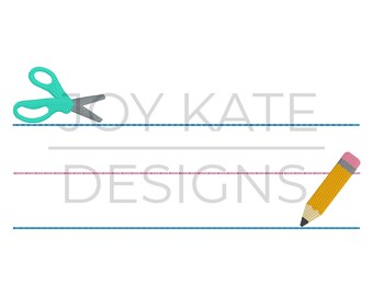 Lined Writing Paper Embroidery Design