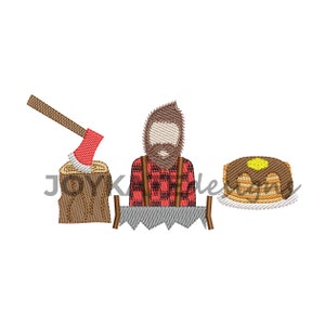 Leichte Füllung Holzfäller-Trio-Stickerei-Design