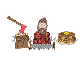 Light Fill Lumberjack Trio Embroidery Design