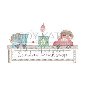 Santa’s Workshop with Boy Toys Sketch Embroidery Design