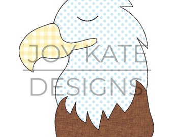 Bald Eagle Bean Stitch Applique Design