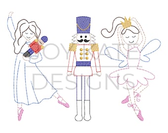 Clara Nutcracker Trio Vintage Embroidery Design