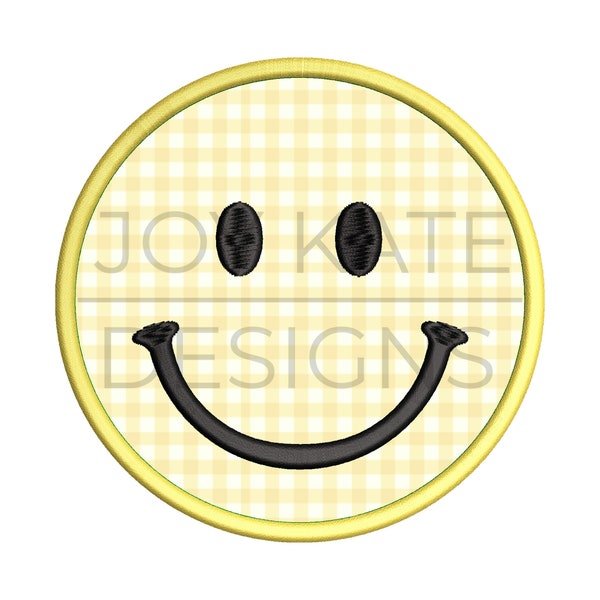 Smiley Face Satin Stitch Applique Design