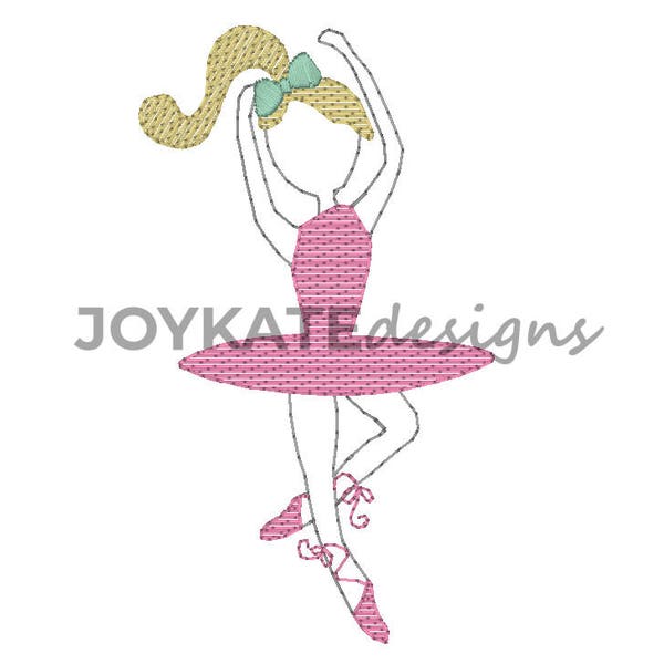 Ballerina embroidery design, 4x4 & 5x7,  Ballerina Fill Stitch, Vintage stitch embroidery, Ballet embroidery file, Vintage ballerina