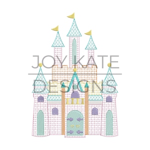 Princess Castle Sketch Embroidery Design