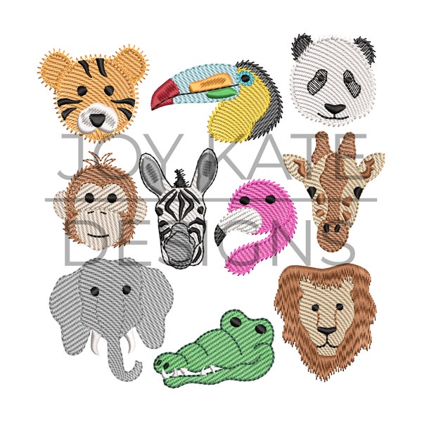 Build Your Own Zoo Animal Set Embroidery Design