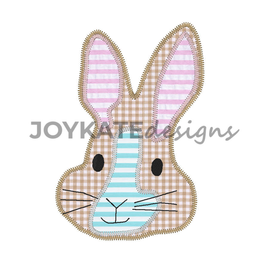 Bunny Rabbit Face Applique Embroidery Design, Easter Bunny Rabbit ...