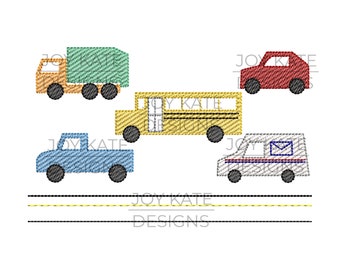Build Your Own City Vehicles Set Embroidery Design