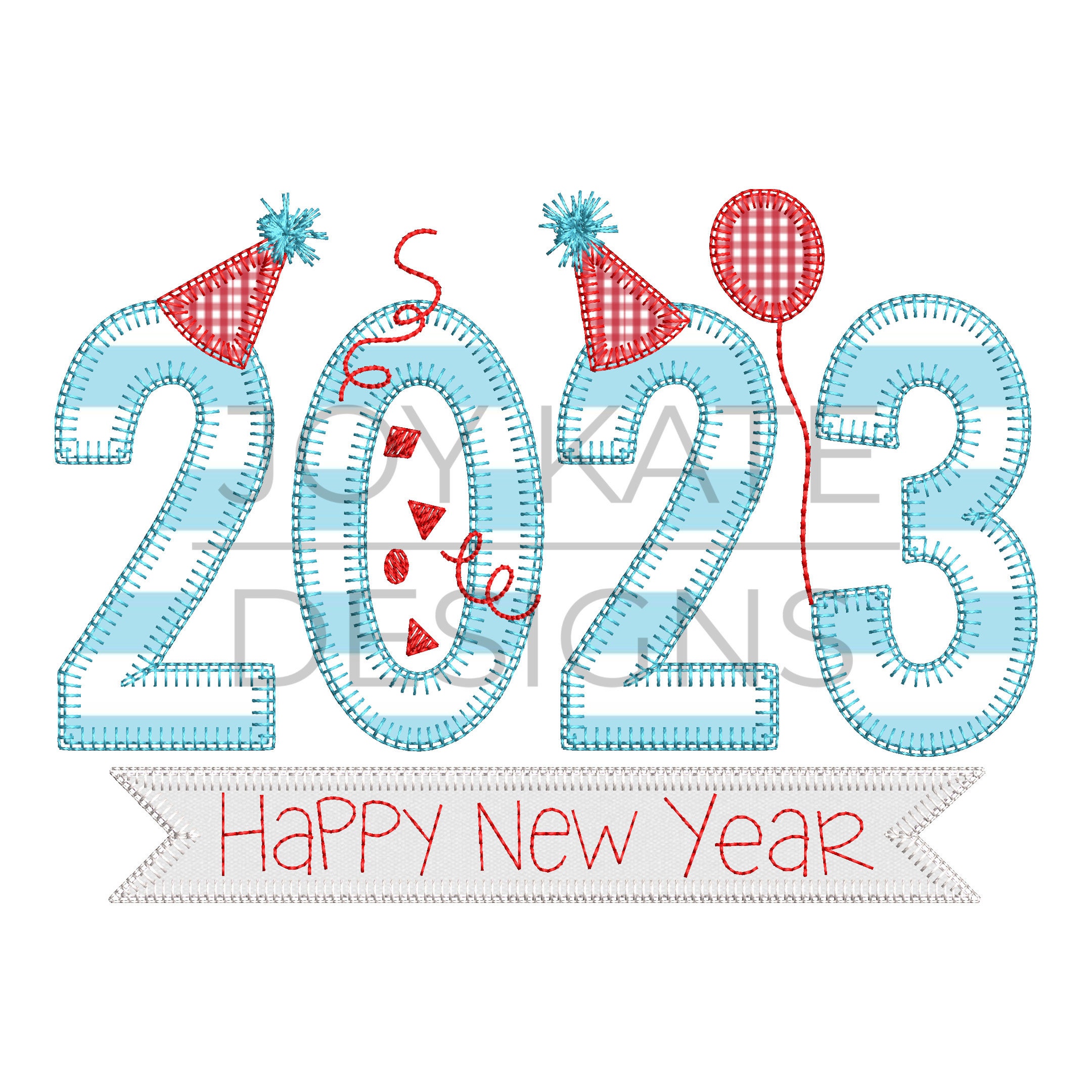 Gelukkig Nieuwjaar 2023 Applique Design - Etsy Nederland