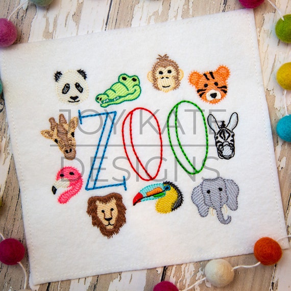 Build Your Own Zoo Animal Set Embroidery Design - Etsy