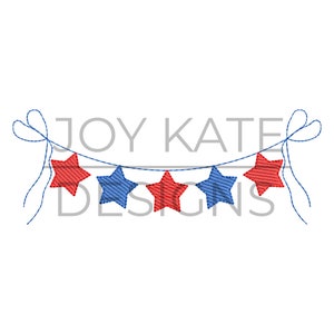 Star Bunting Sketch Embroidery Design