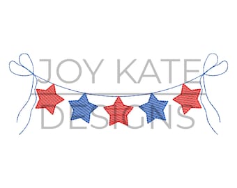 Star Bunting Sketch Embroidery Design