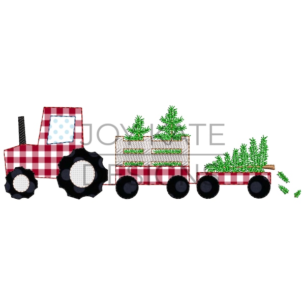 Weihnachtsbaum Bauernhof Traktor Applikation Stickerei Design