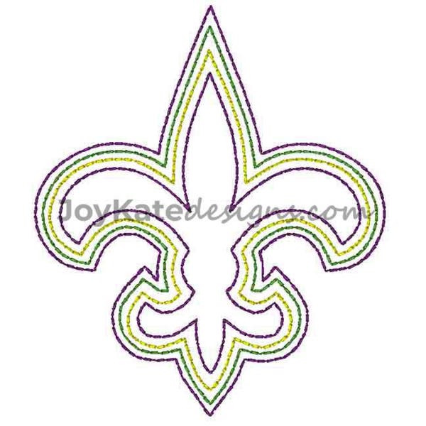 Quick stitch Fleur de Lis embroidery design, Vintage stitch fleur de lis, Louisiana embroidery file, Bean stitch fleur de lis