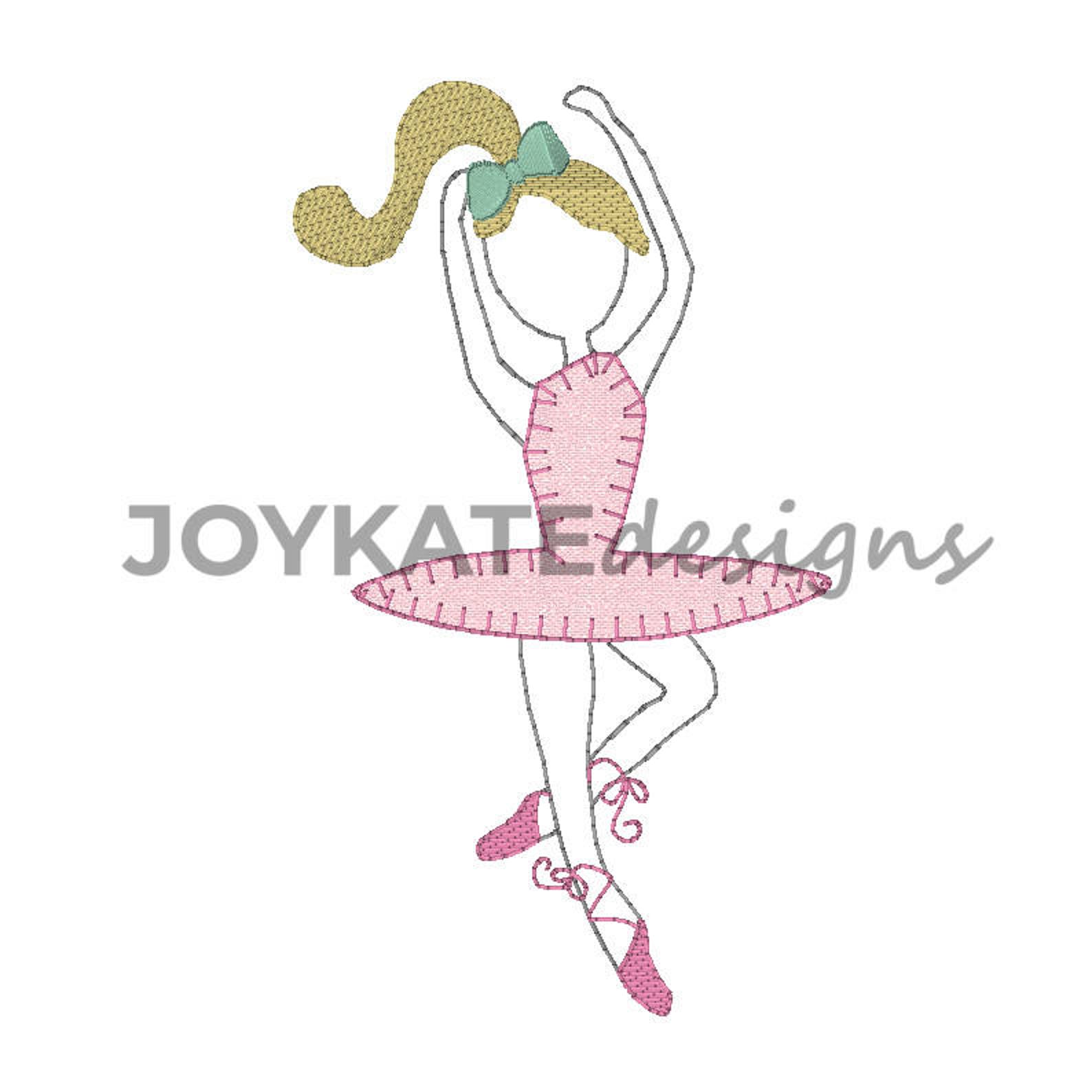 ballerina embroidery applique' design, 4x4 & 5x7, ballerina applique, vintage stitch embroidery, ballet embroidery file, bla